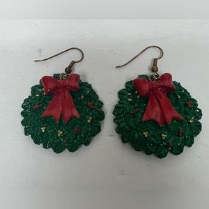 Christmas wreaths earrings